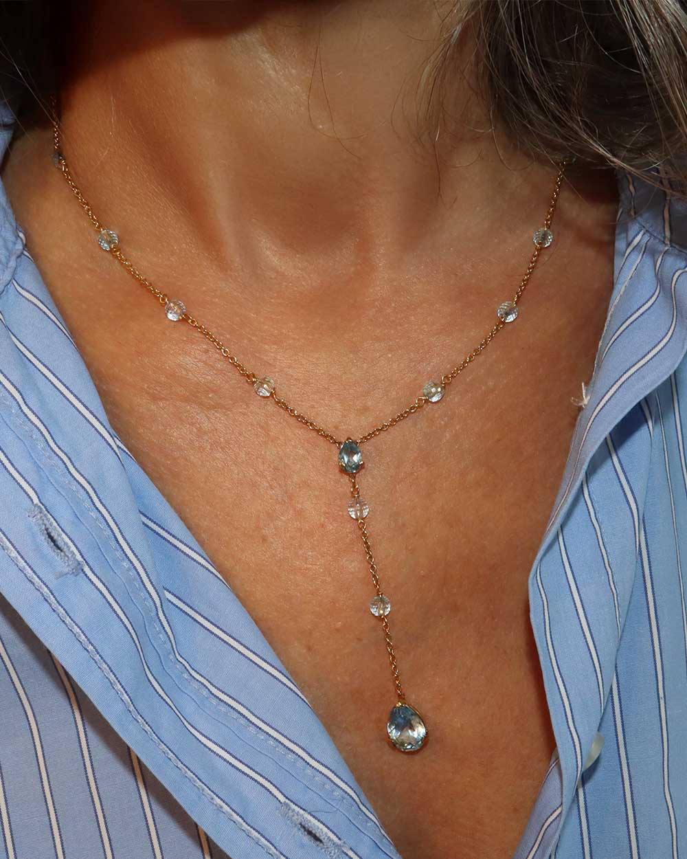 Collana oro giallo e topazi cod. 7861