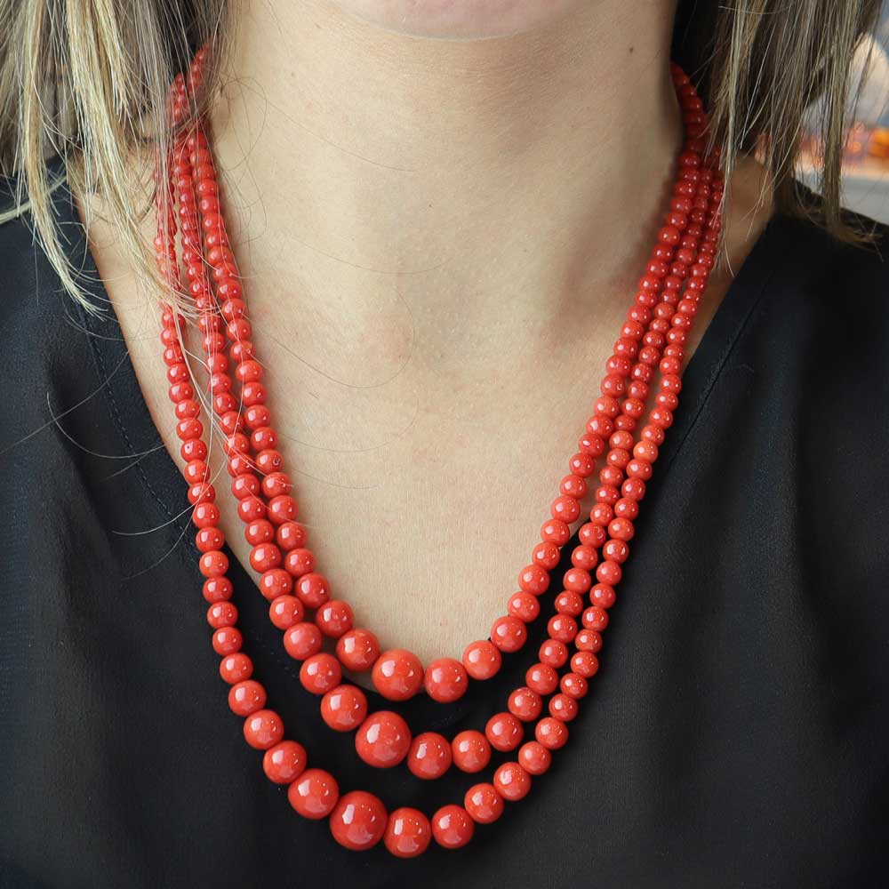 Collana corallo cod 7165