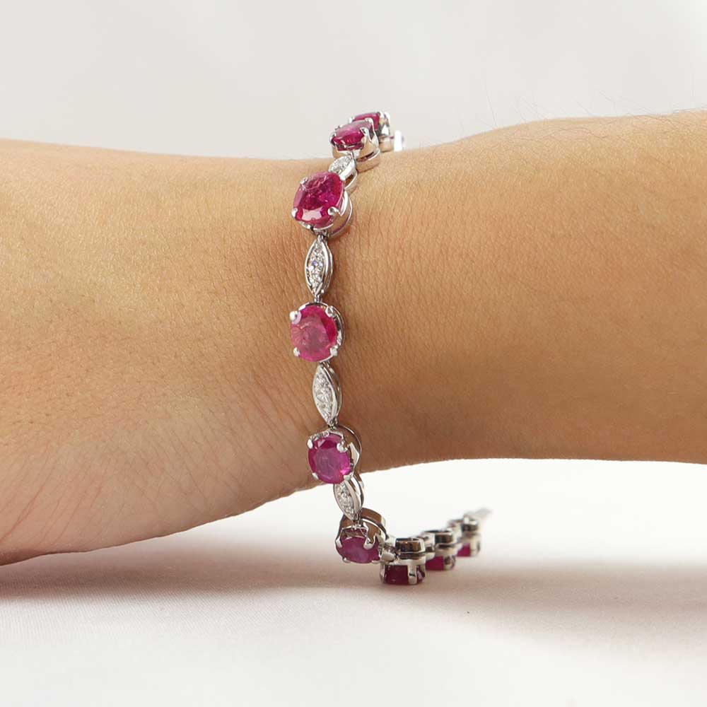 Bracciale rubini e diamanti cod. 7150