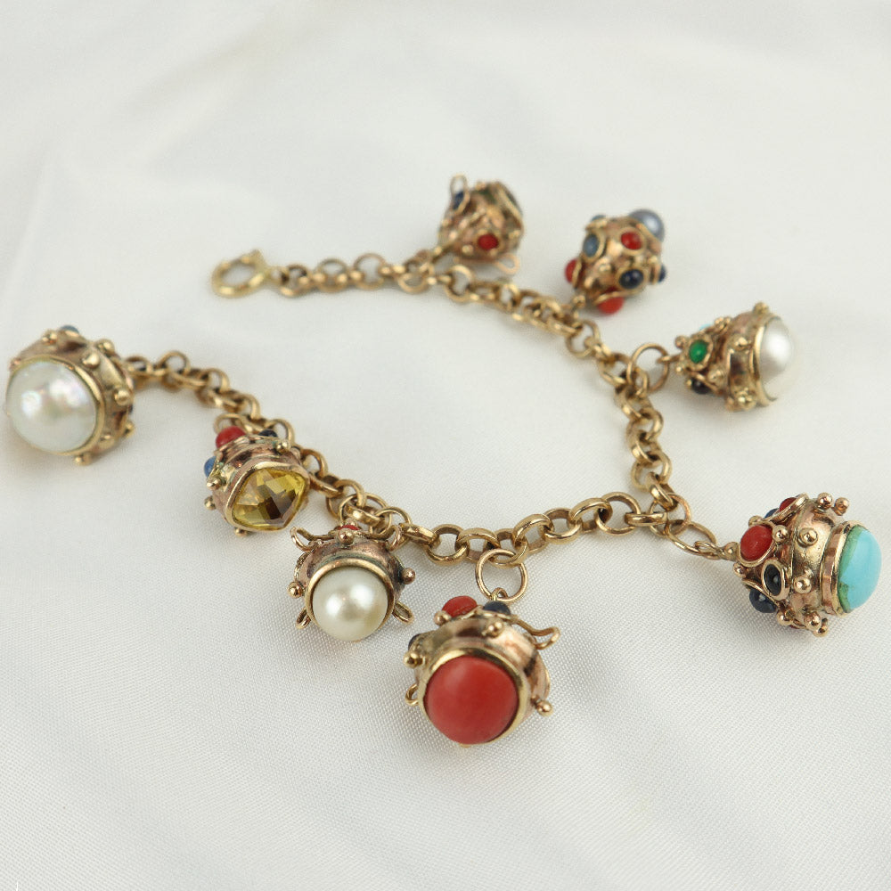 Bracciale vintage ciondoli vari cod. 6683