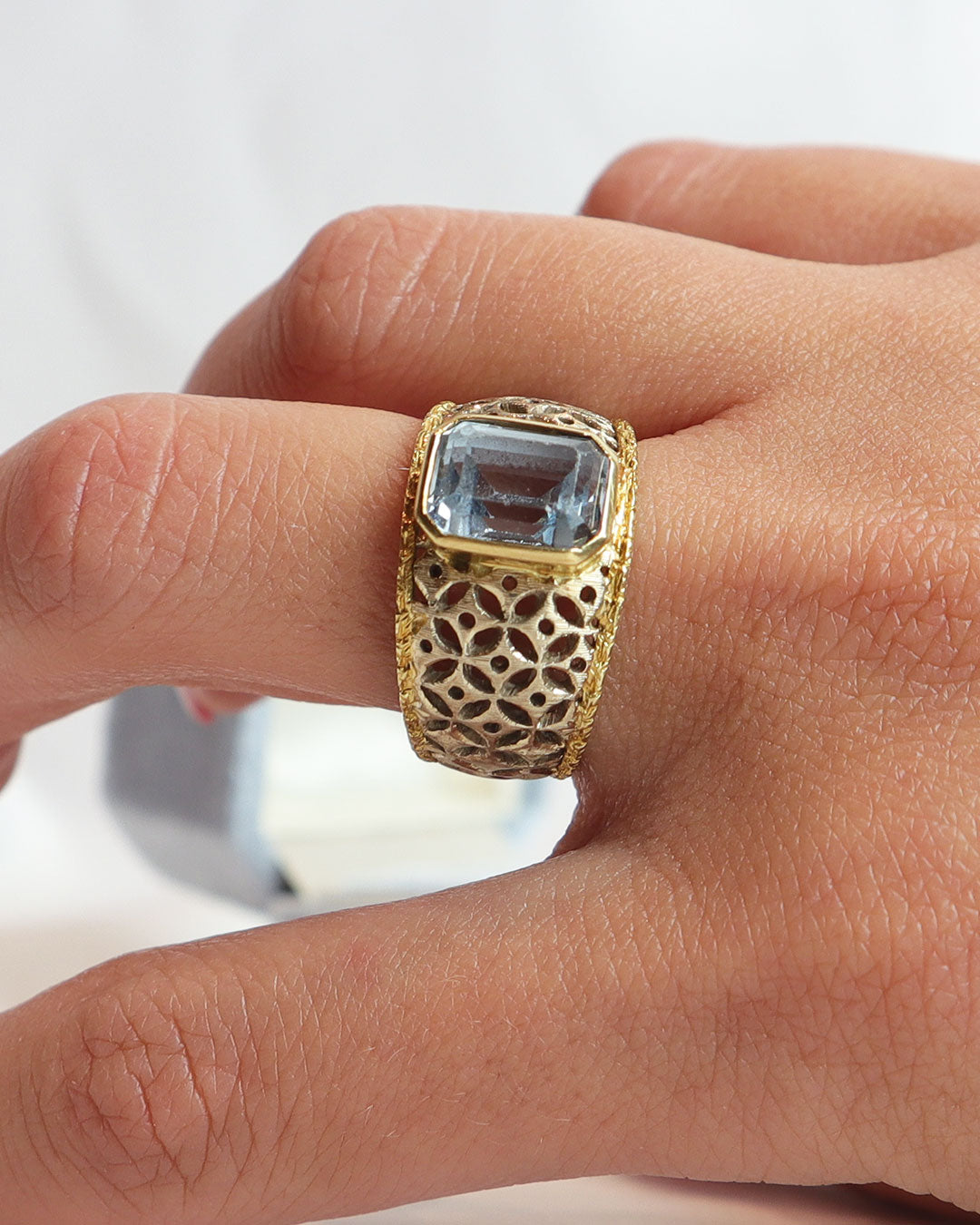 Anello acquamarina cod. 004