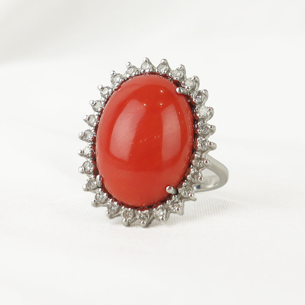 Anello corallo mediterraneo cod. 6923