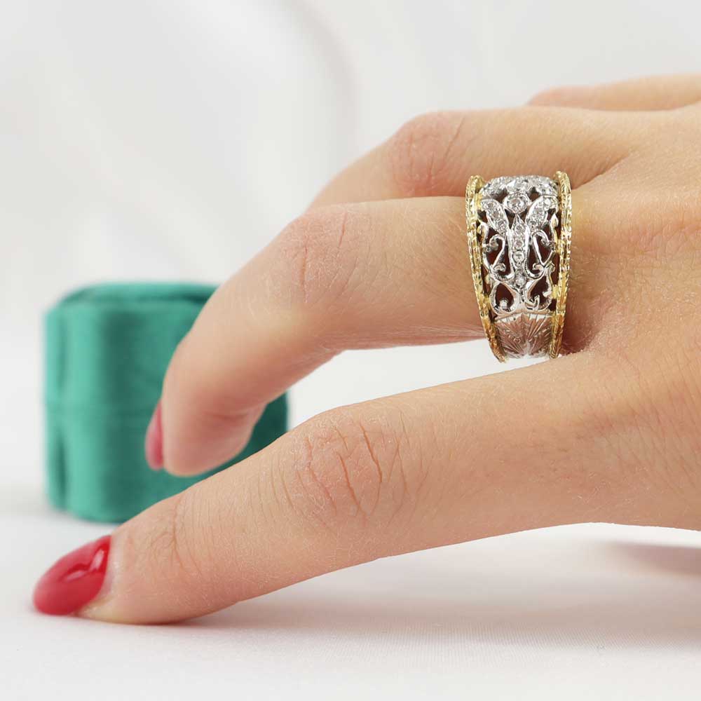 Anello fascia oro e diamanti cod. 7170