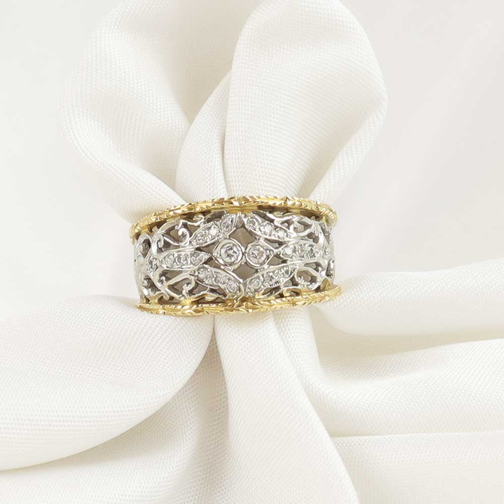Anello fascia oro e diamanti cod. 7170