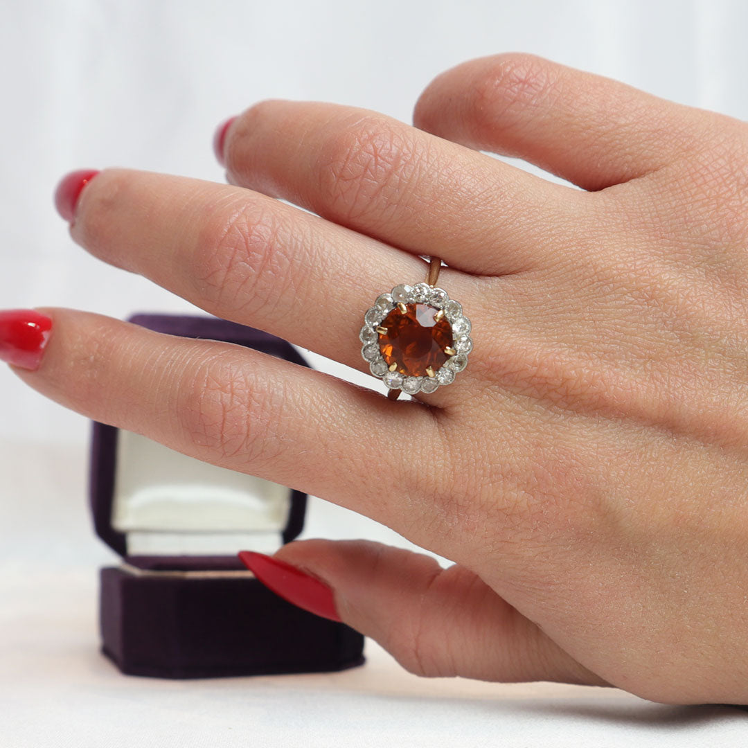 Anello quarzo e diamanti cod. 7978