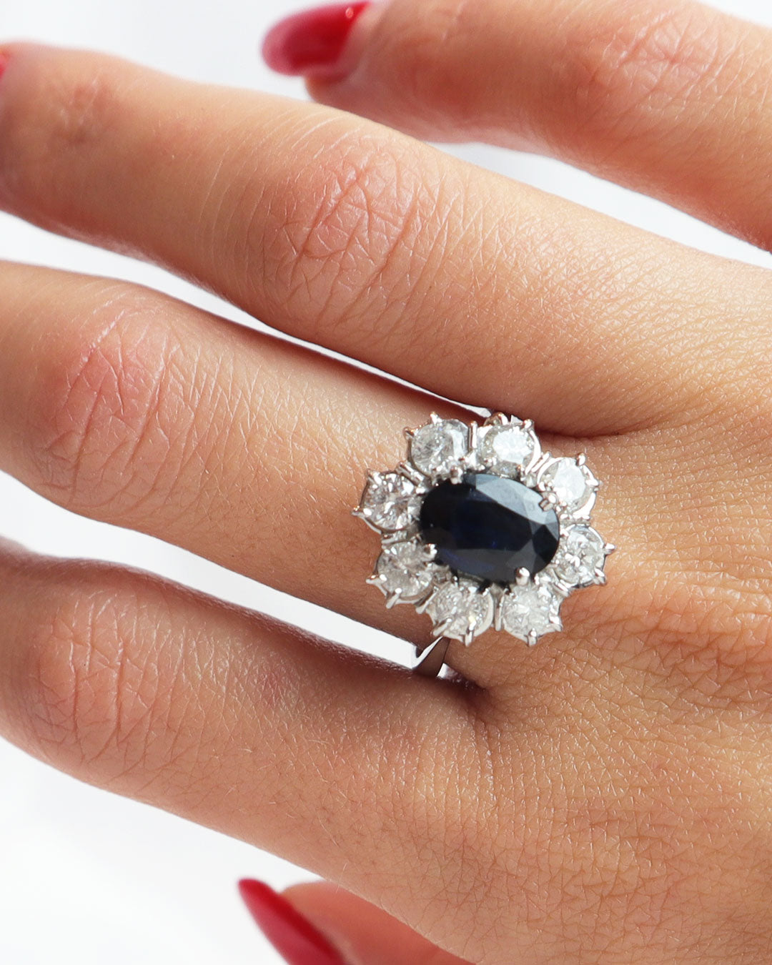 Anello vintage zaffiro australiano cod. 7923