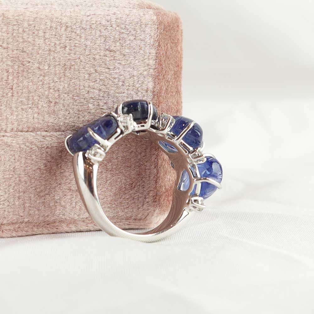 Anello zaffiri foglie cod. 7025