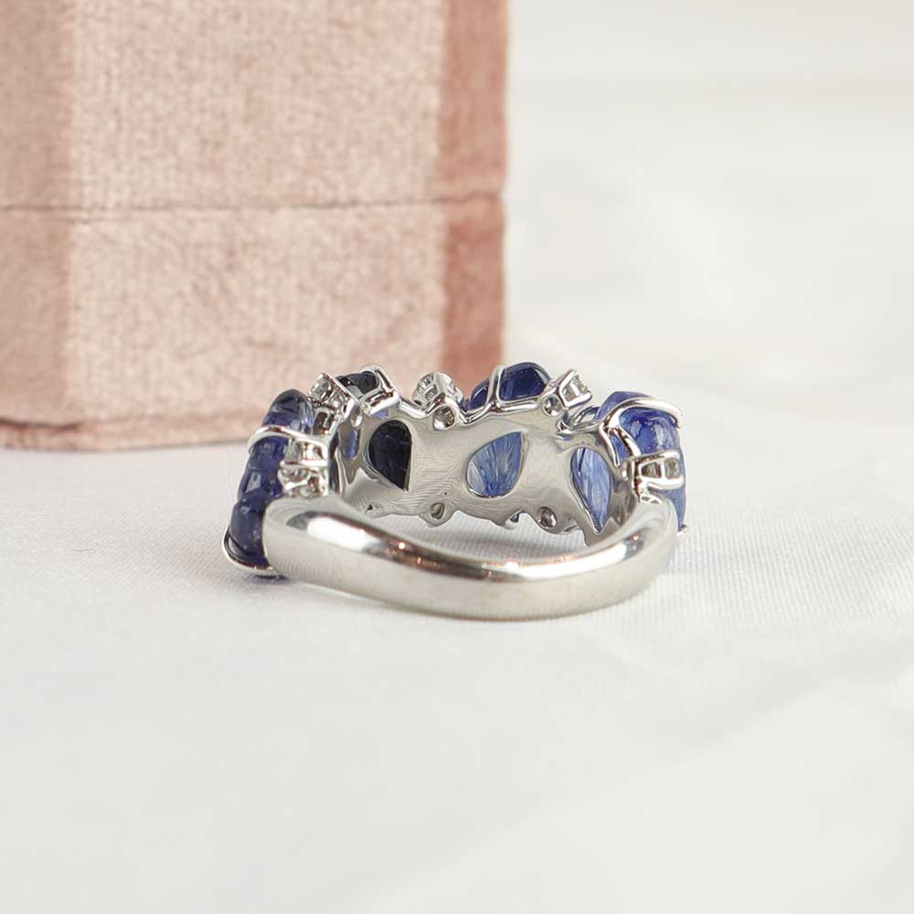 Anello zaffiri foglie cod. 7025