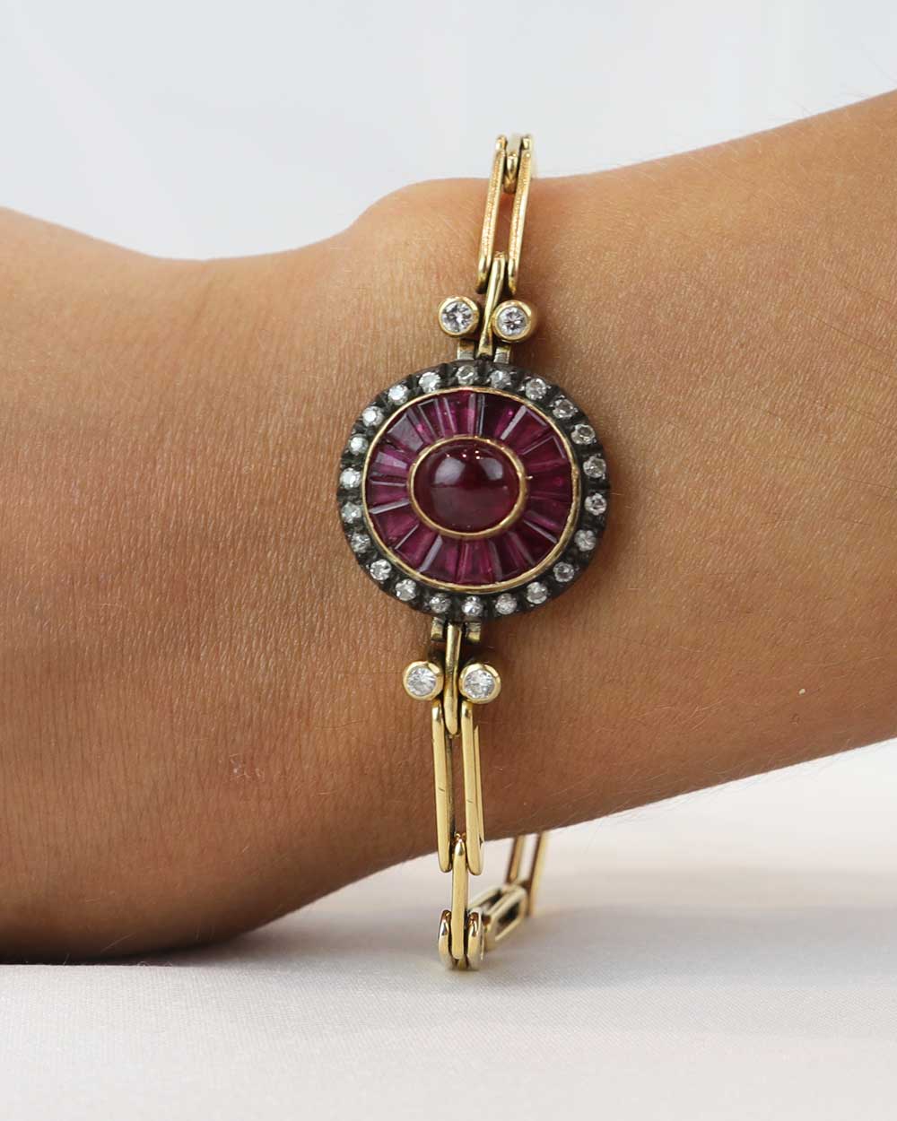 Bracciale diamanti e rubini cod. 7817