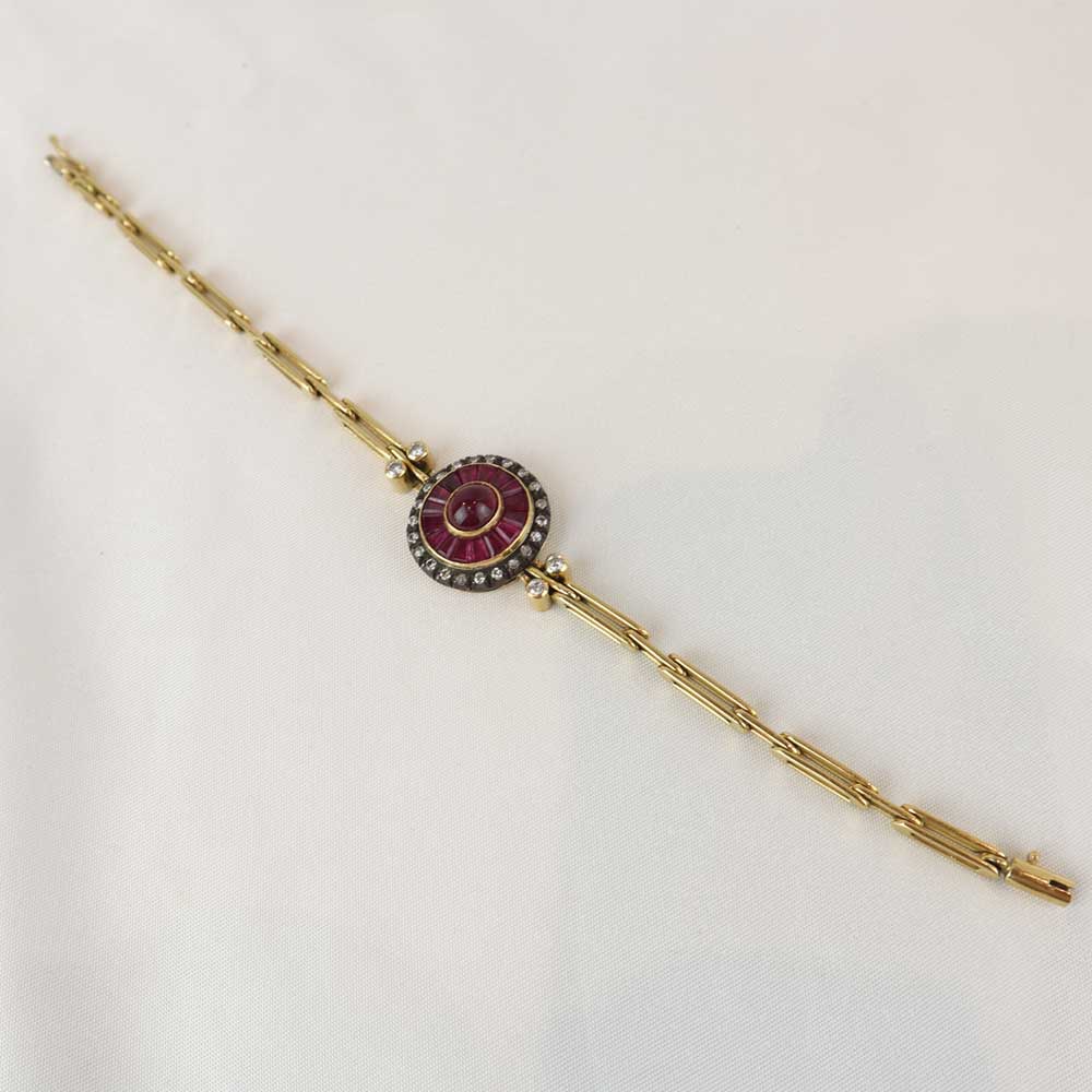 Bracciale diamanti e rubini cod. 7817