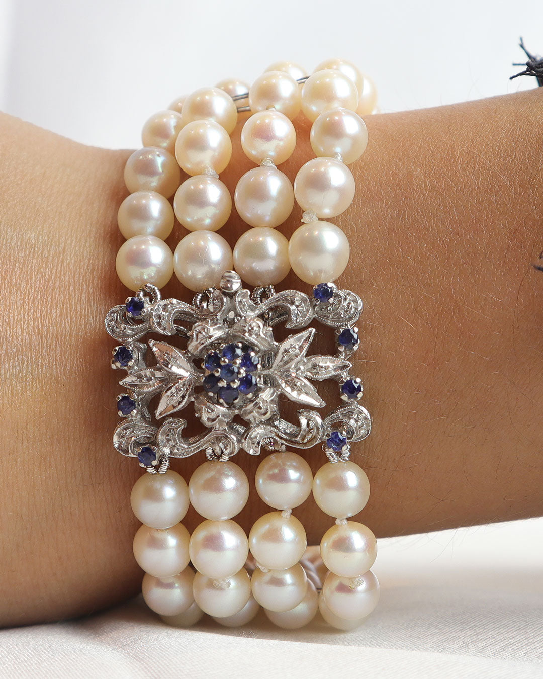 Bracciale perle e zaffiri cod. 7925