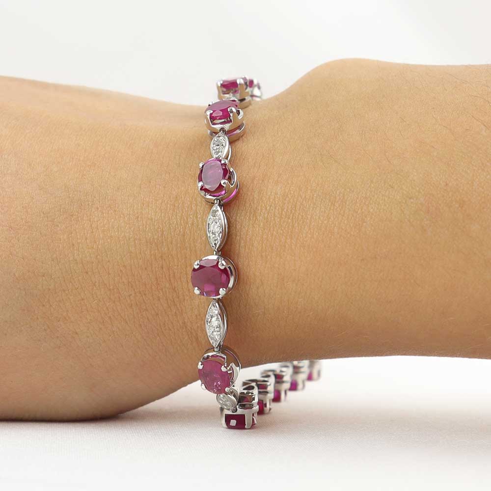 Bracciale rubini e diamanti cod. 7137