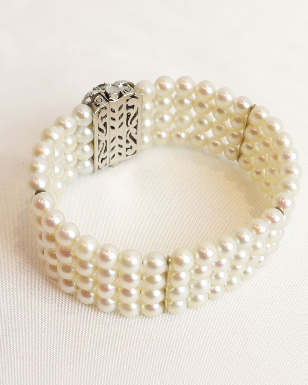 Bracciale smeraldi e perle cod. 7981