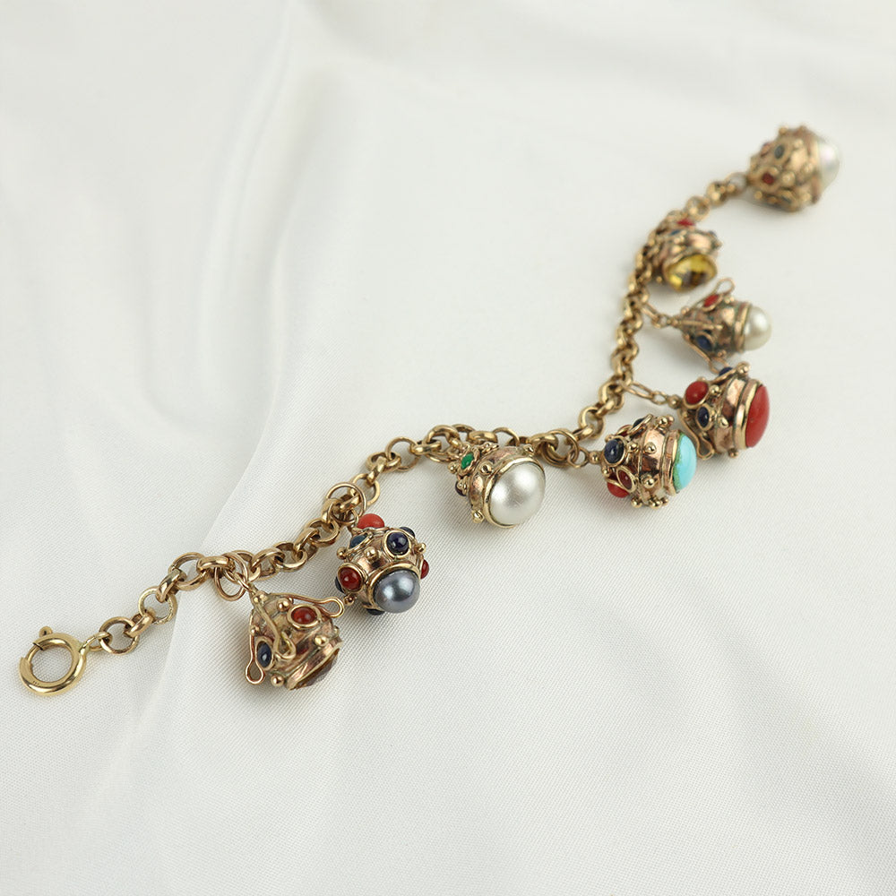 Bracciale vintage ciondoli vari cod. 6683