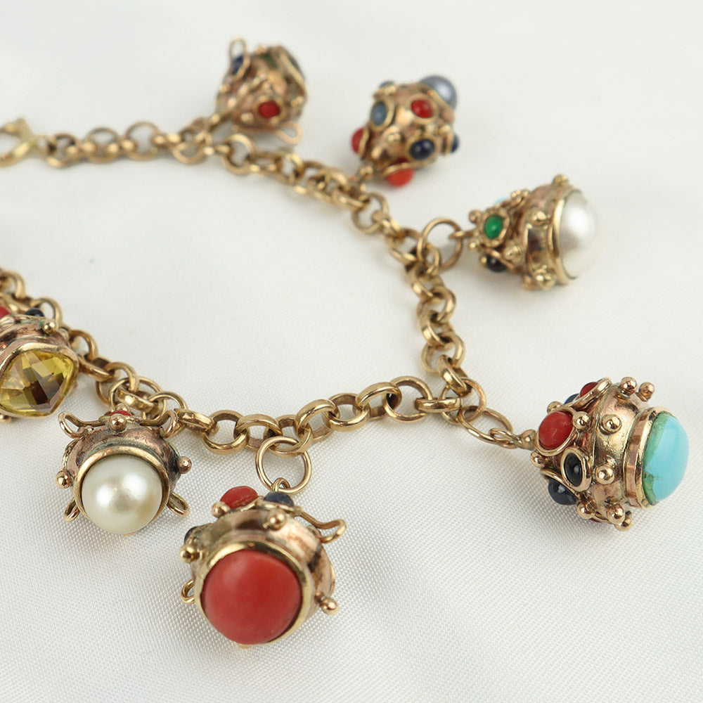 Bracciale vintage ciondoli vari cod. 6683