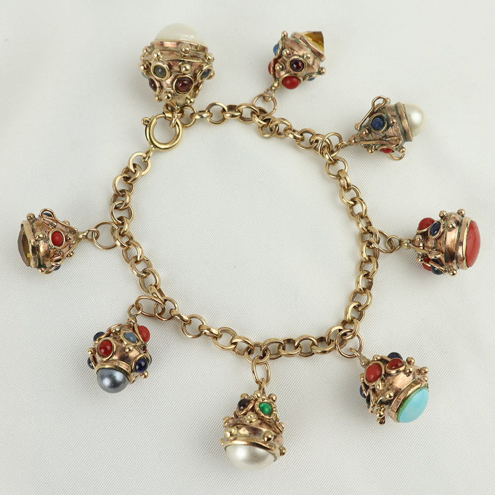 Bracciale vintage ciondoli vari cod. 6683