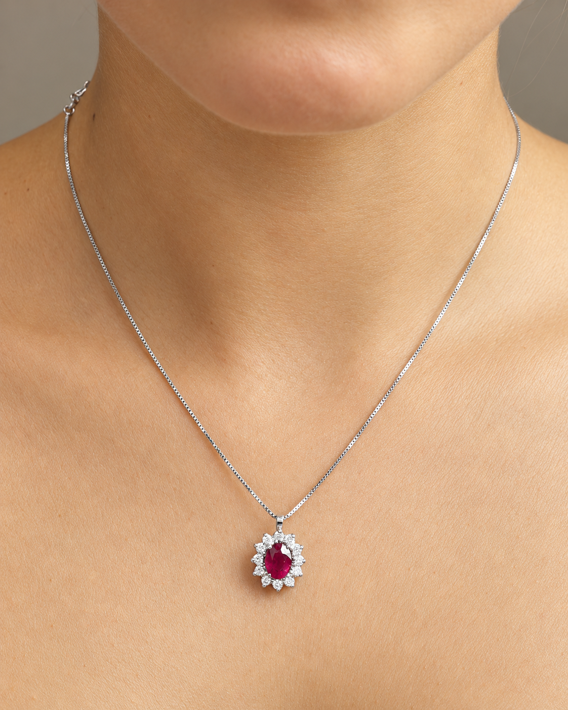 Collana ciondolo rubino cod. 8198