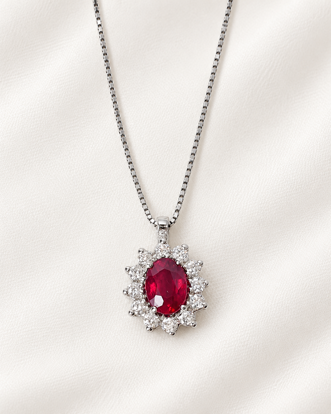 Collana ciondolo rubino cod. 8198