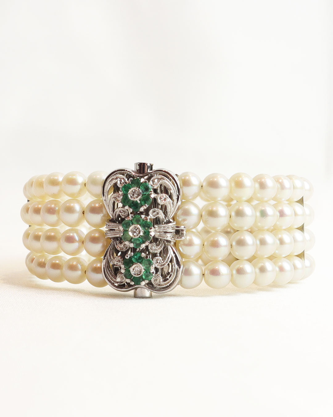 Bracciale smeraldi e perle cod. 7981