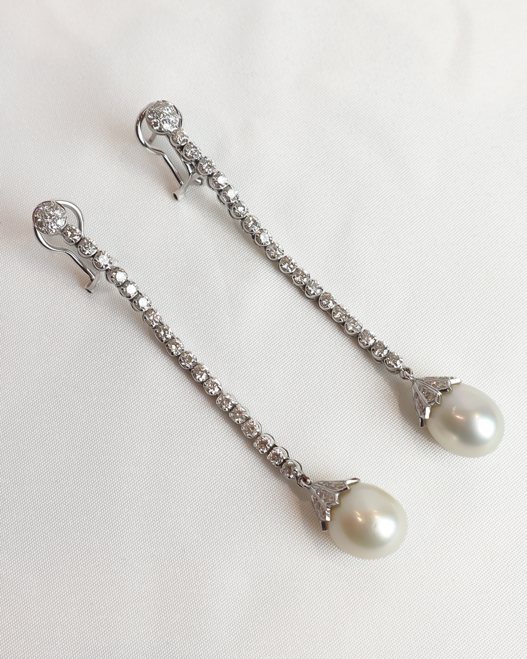 Orecchini Diamanti e Perle South Sea cod. 8018