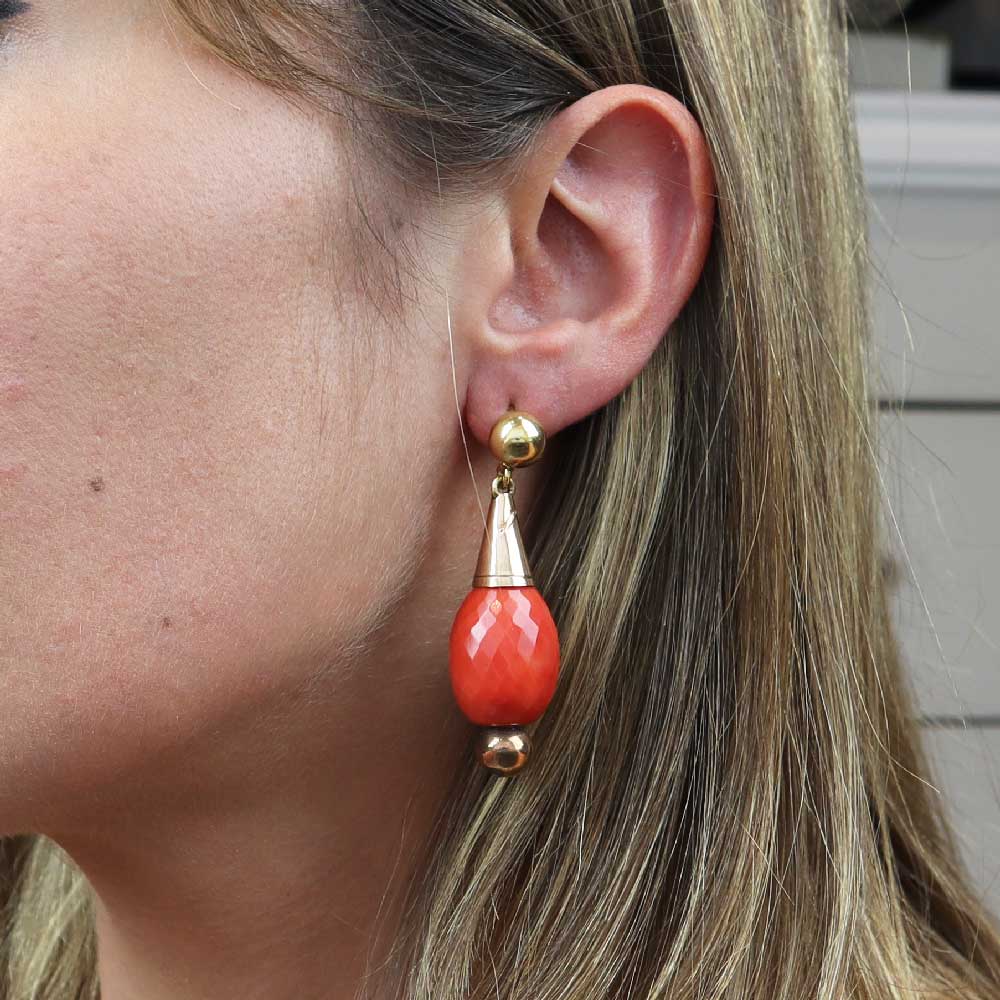 Orecchini corallo cod. 7710