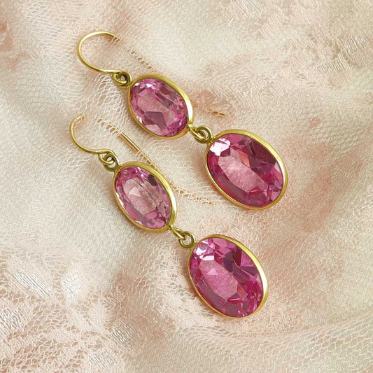 Orecchini topazio rosa cod. 7702