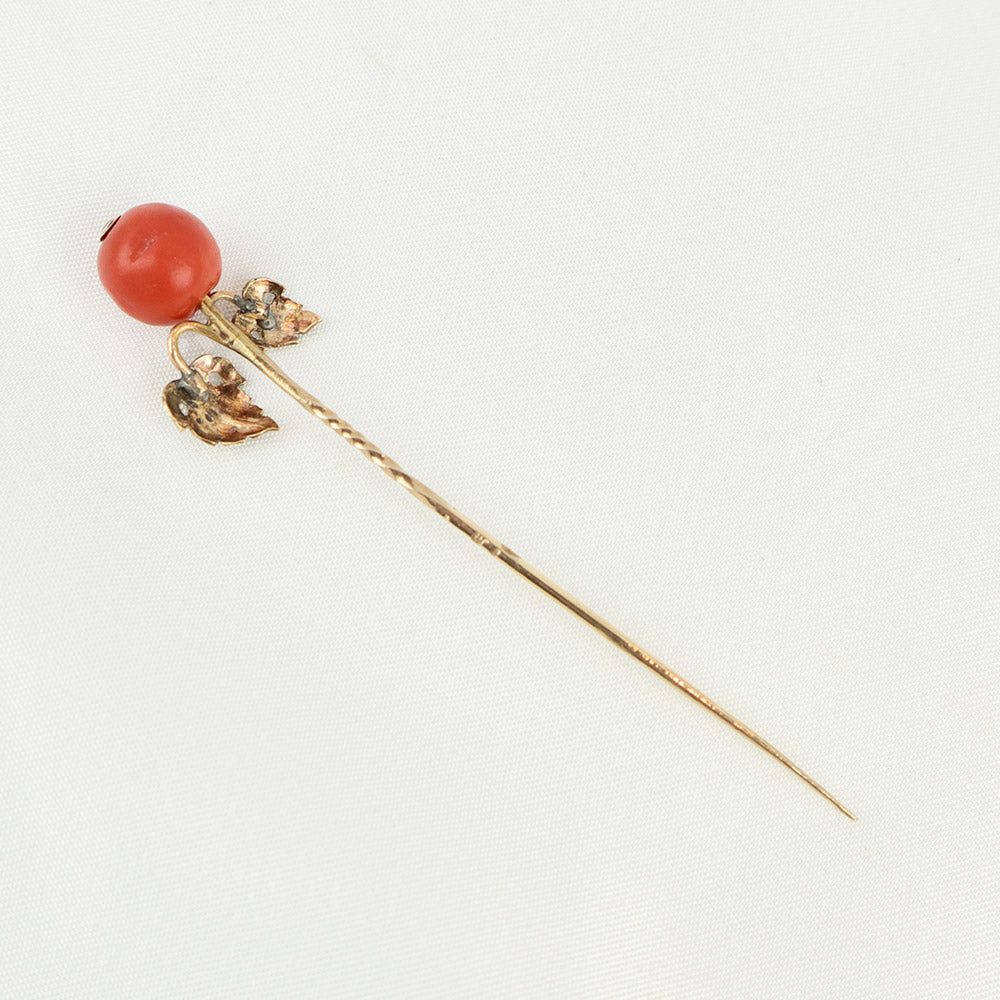 Spillone antico con corallo cod. 6627