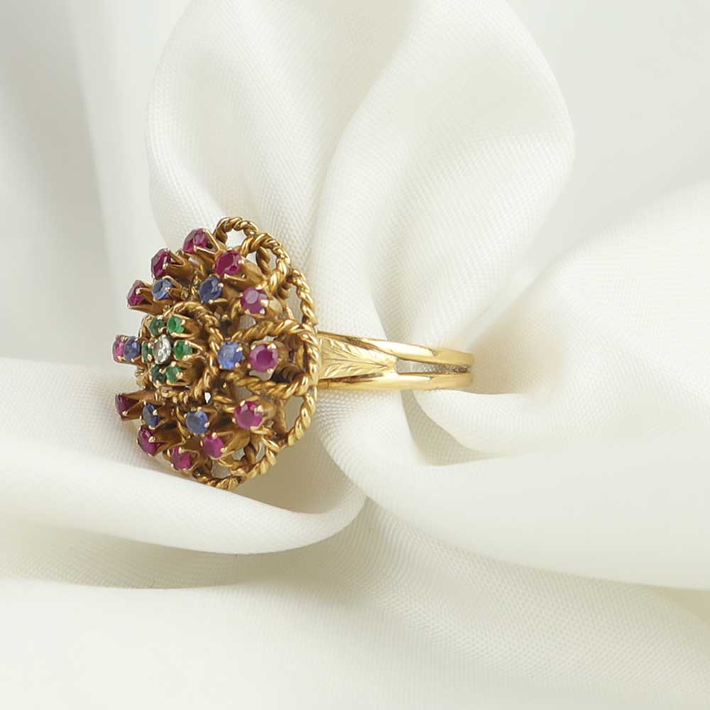Anello anni 40 con pietre cod. 7356 - Oro Tesori