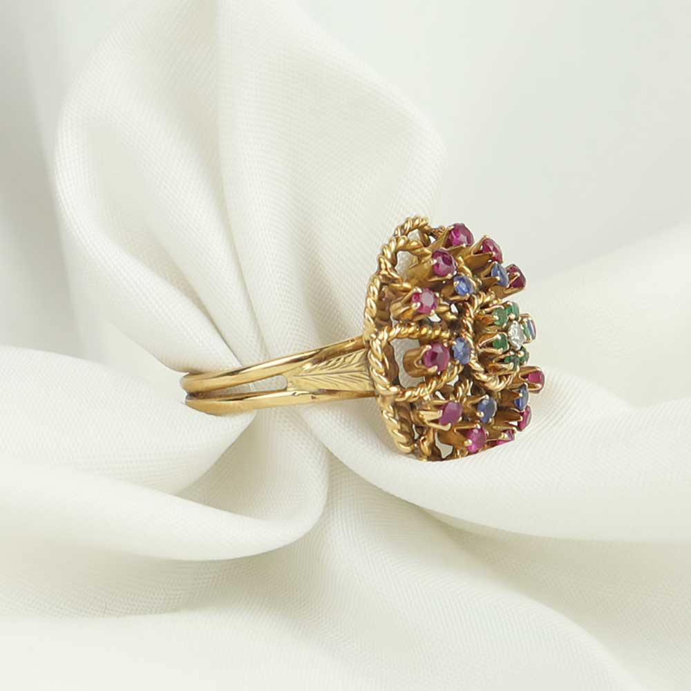 Anello anni 40 con pietre cod. 7356 - Oro Tesori