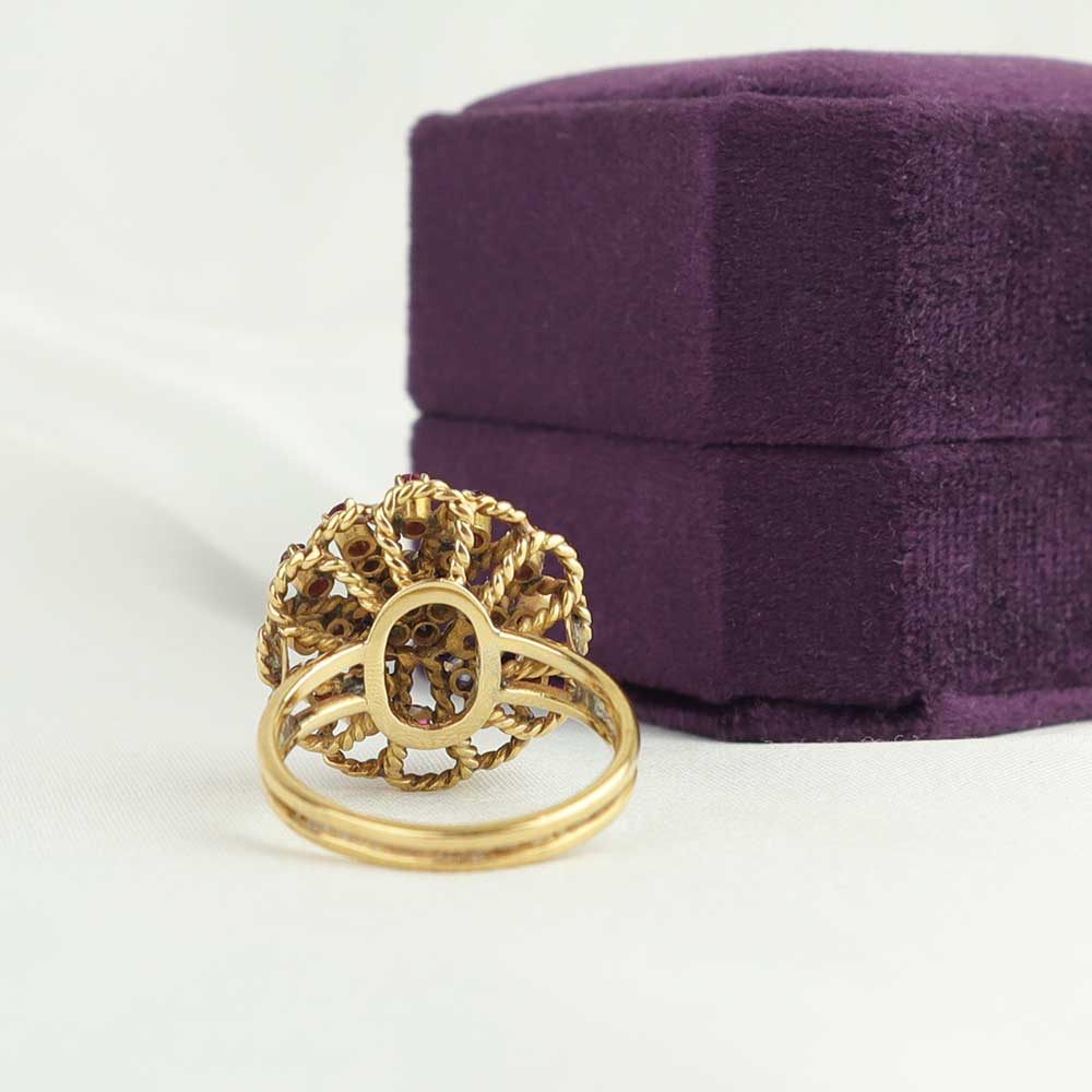 Anello anni 40 con pietre cod. 7356 - Oro Tesori