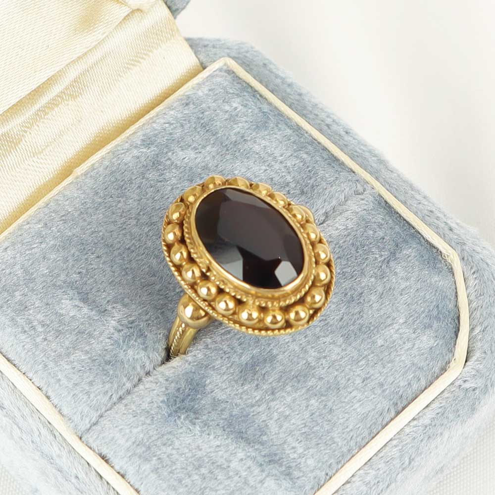 Anello antico con granato cod. 7621 - Oro Tesori