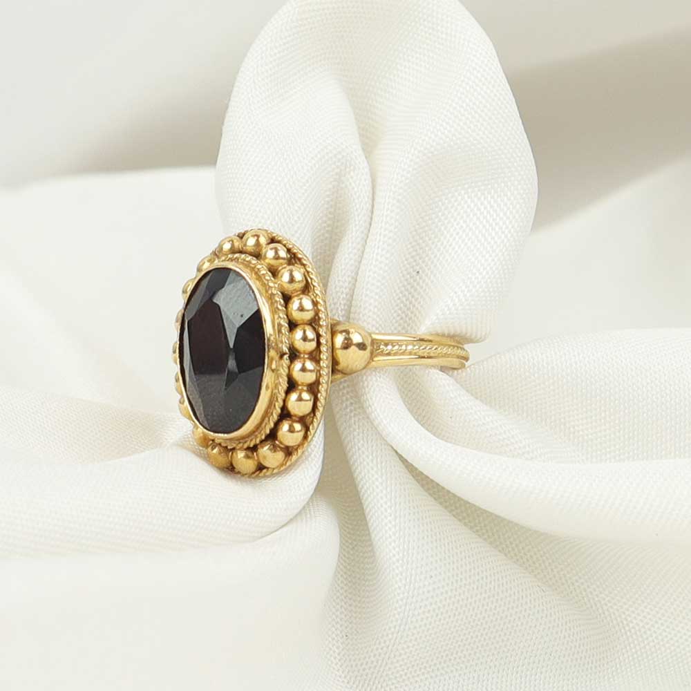 Anello antico con granato cod. 7621 - Oro Tesori