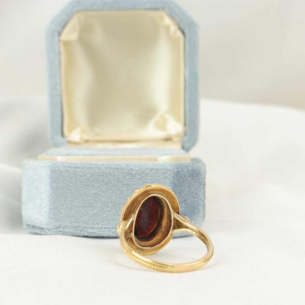 Anello antico con granato cod. 7621 - Oro Tesori