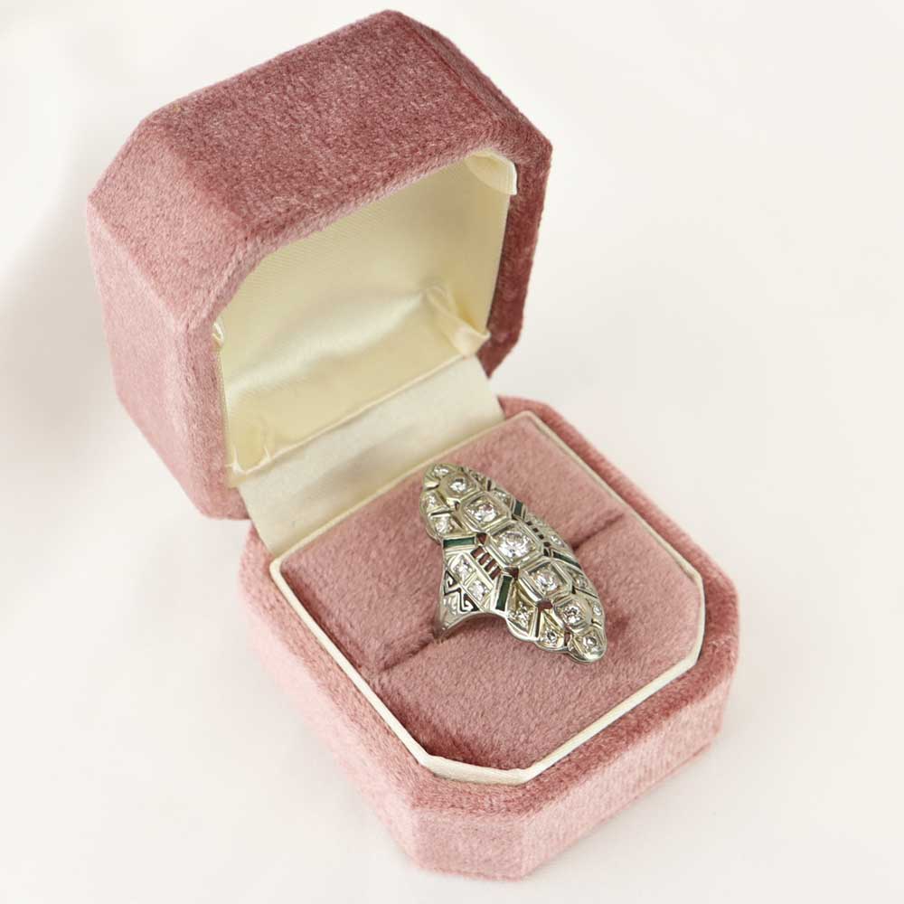 Anello antico in platino cod. 7477 - Oro Tesori