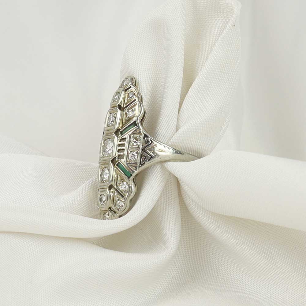 Anello antico in platino cod. 7477 - Oro Tesori