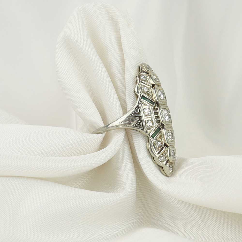 Anello antico in platino cod. 7477 - Oro Tesori