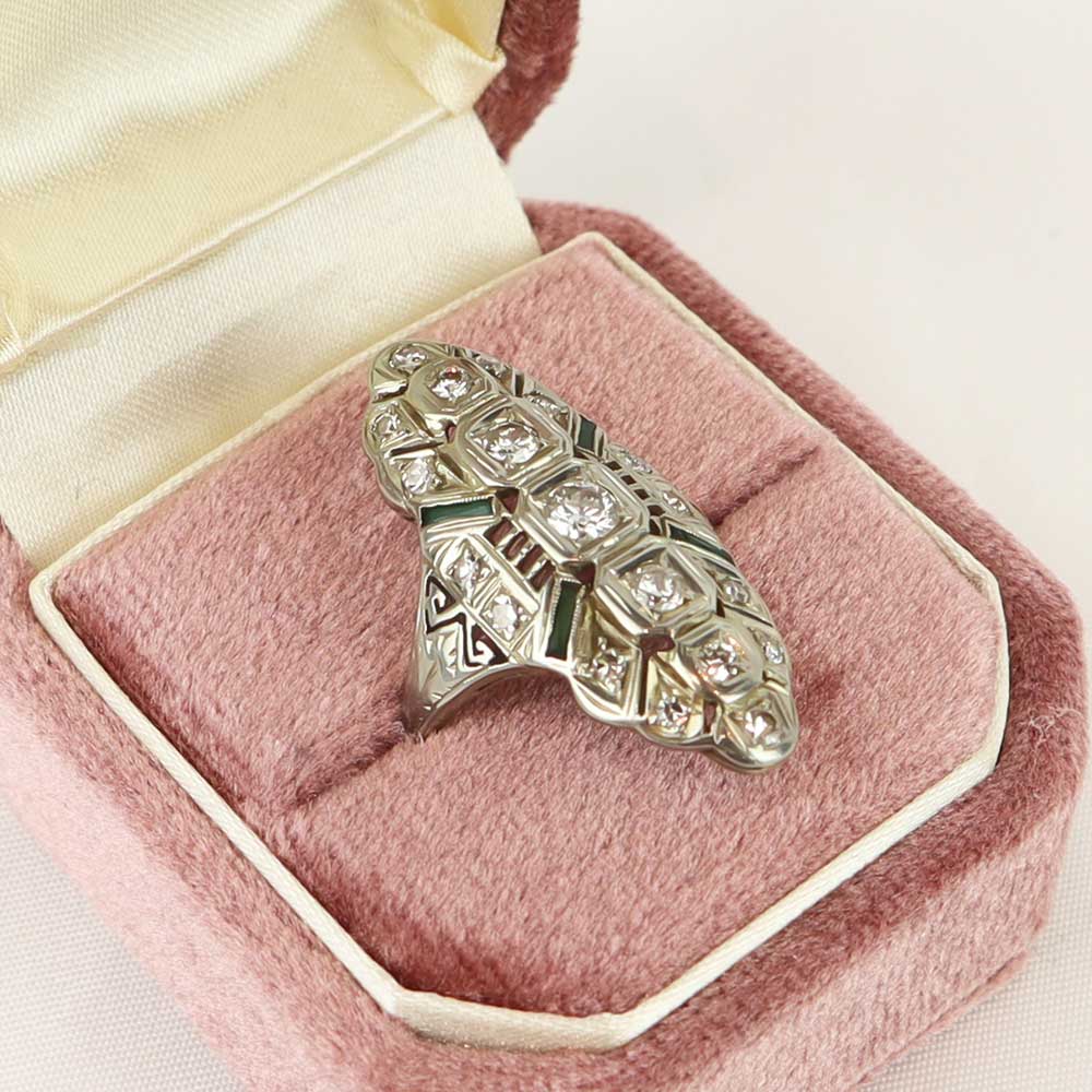 Anello antico in platino cod. 7477 - Oro Tesori