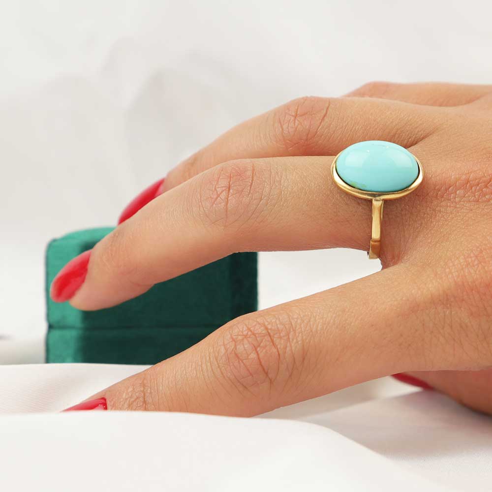 Anello con turchese cod. 7626 - Oro Tesori
