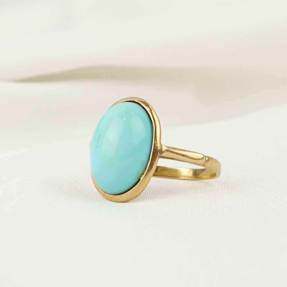 Anello con turchese cod. 7626 - Oro Tesori