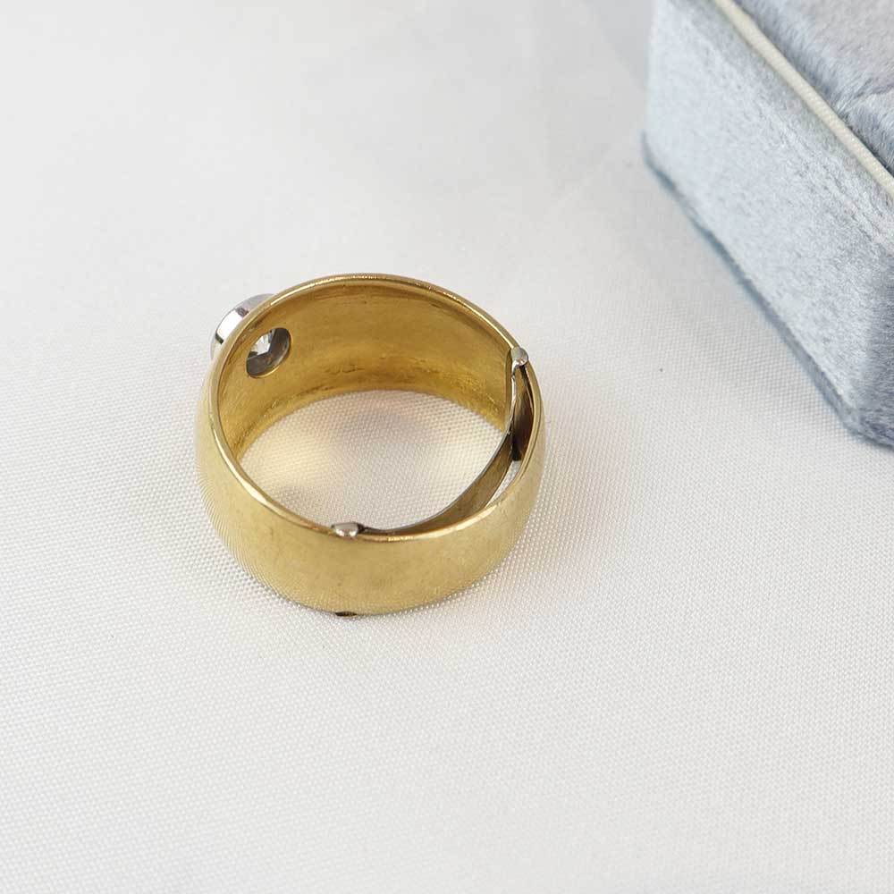 Anello fascia oro e solitario cod. 001 - Oro Tesori