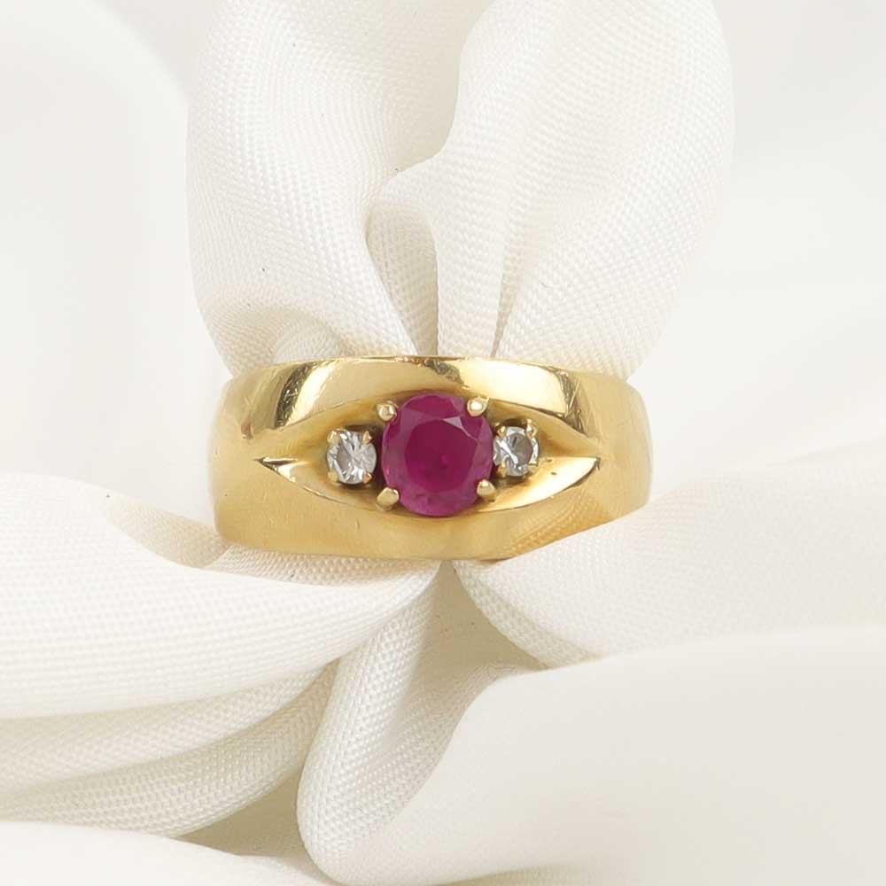 Anello fascia rubino cod. 7618 - Oro Tesori