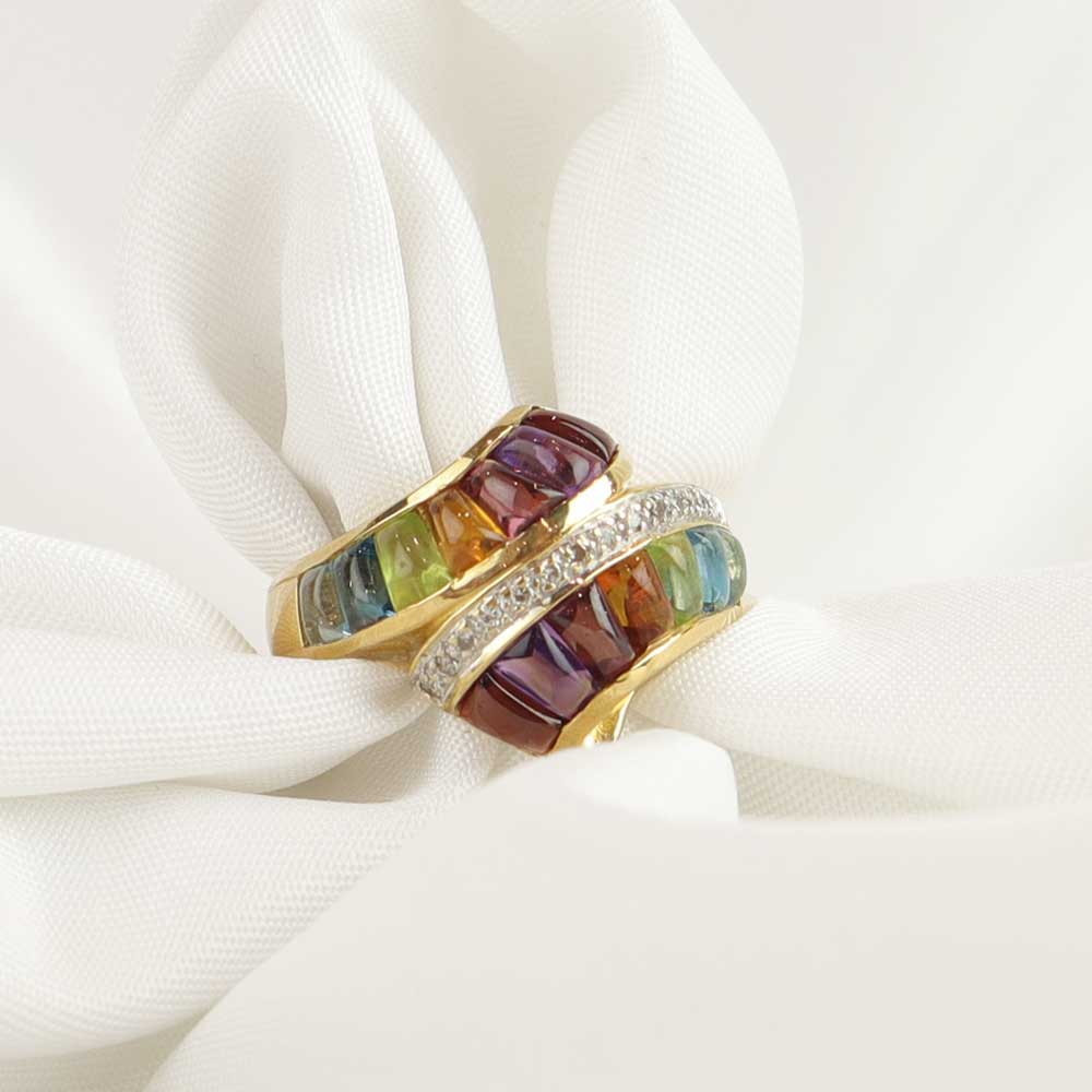 Anello pietre cod. 7680 - Oro Tesori