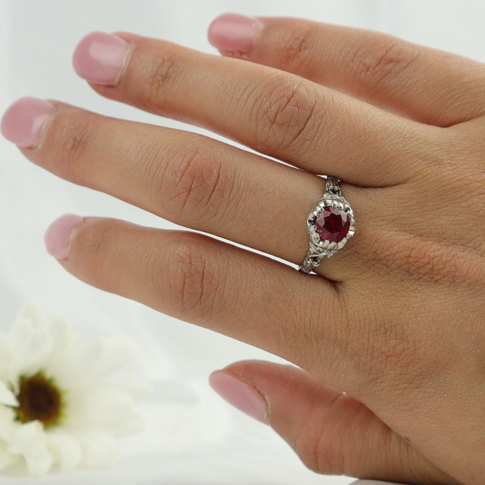Anello antico 'liberty' con rubino cod. 6590