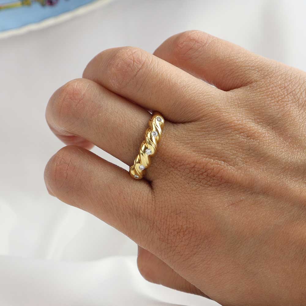 Anello vintage diamanti cod. 7718 - Oro Tesori