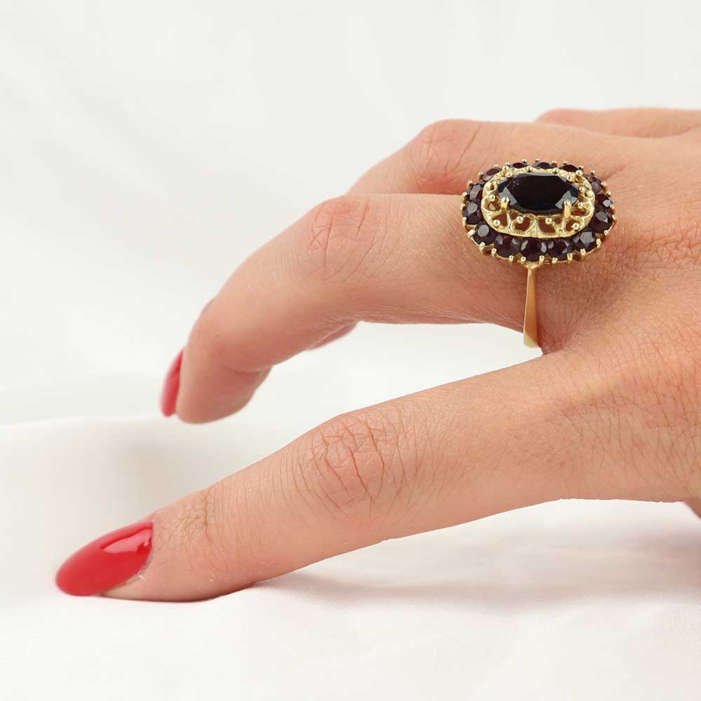 Anello vintage granati cod. 7508 - Oro Tesori