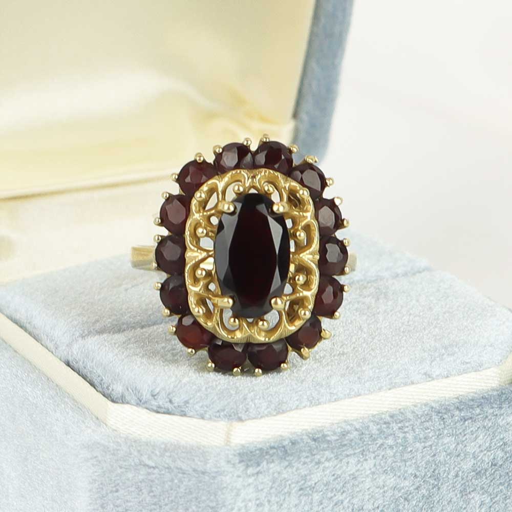 Anello vintage granati cod. 7508 - Oro Tesori