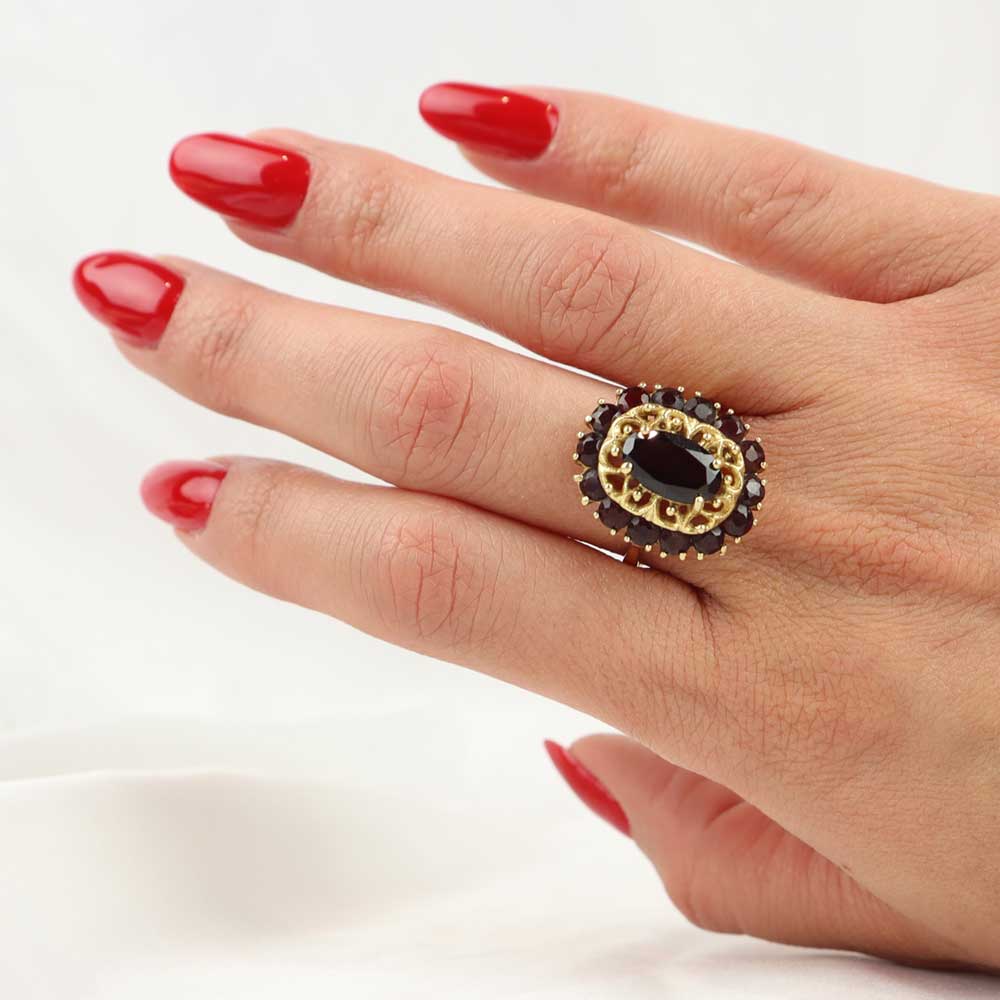 Anello vintage granati cod. 7508 - Oro Tesori