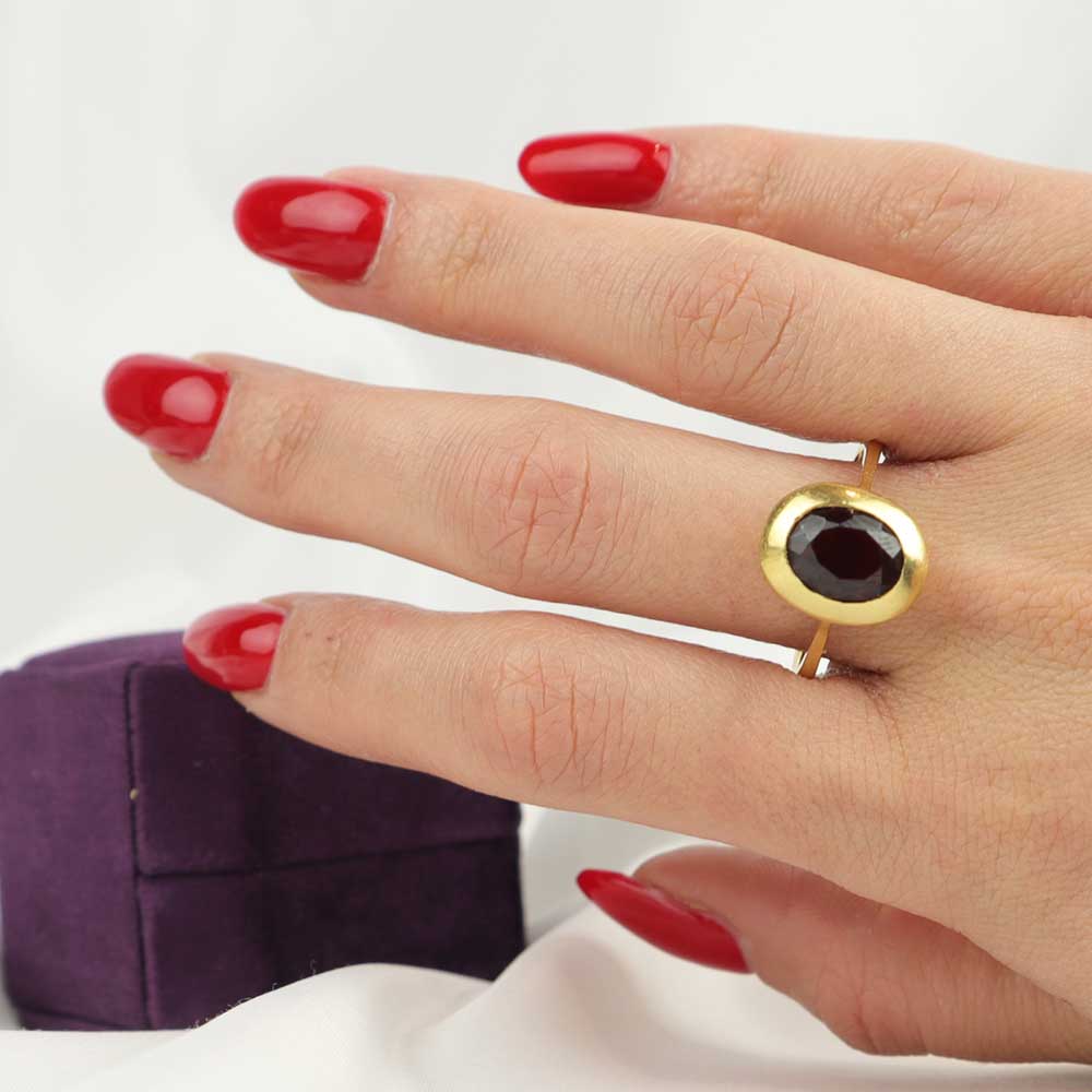 Anello vintage granato cod. 7377 - Oro Tesori