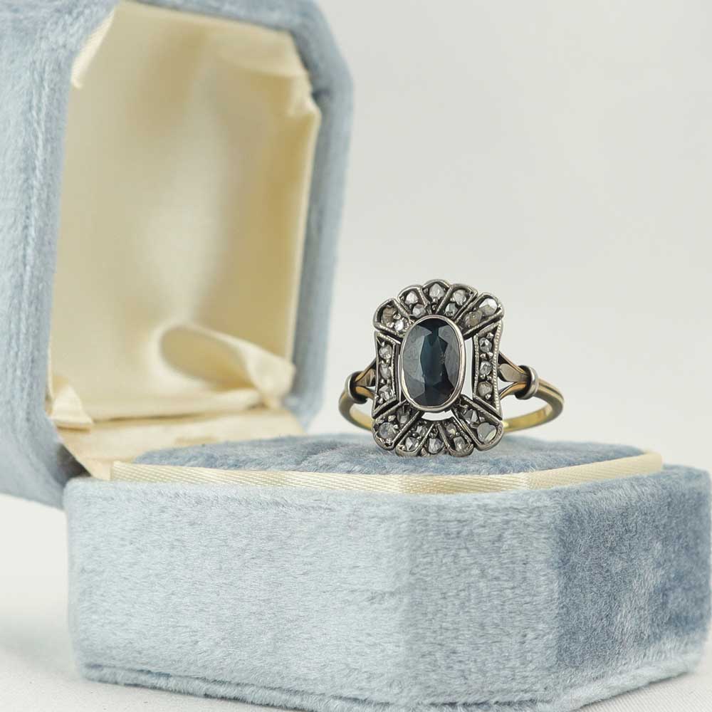 Anello vintage zaffiro cod. 6587 - Oro Tesori