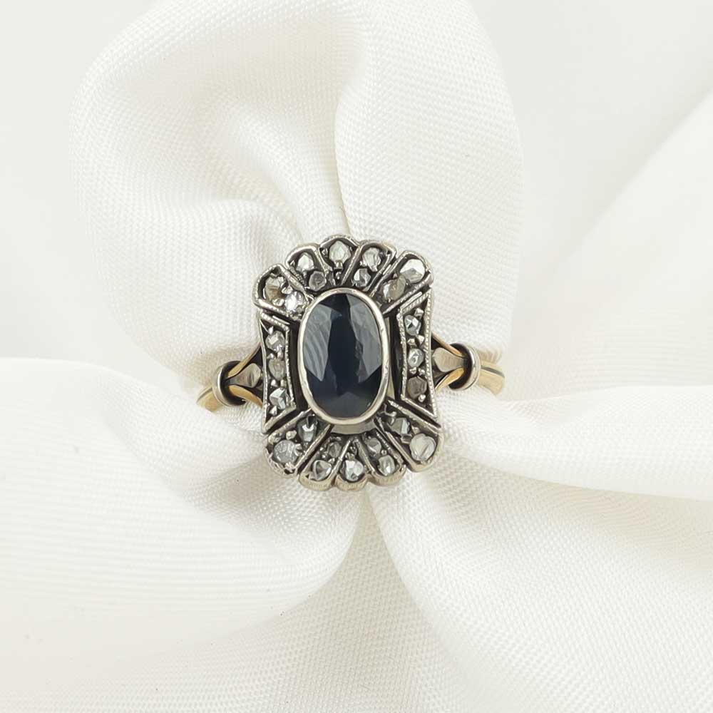 Anello vintage zaffiro cod. 6587 - Oro Tesori